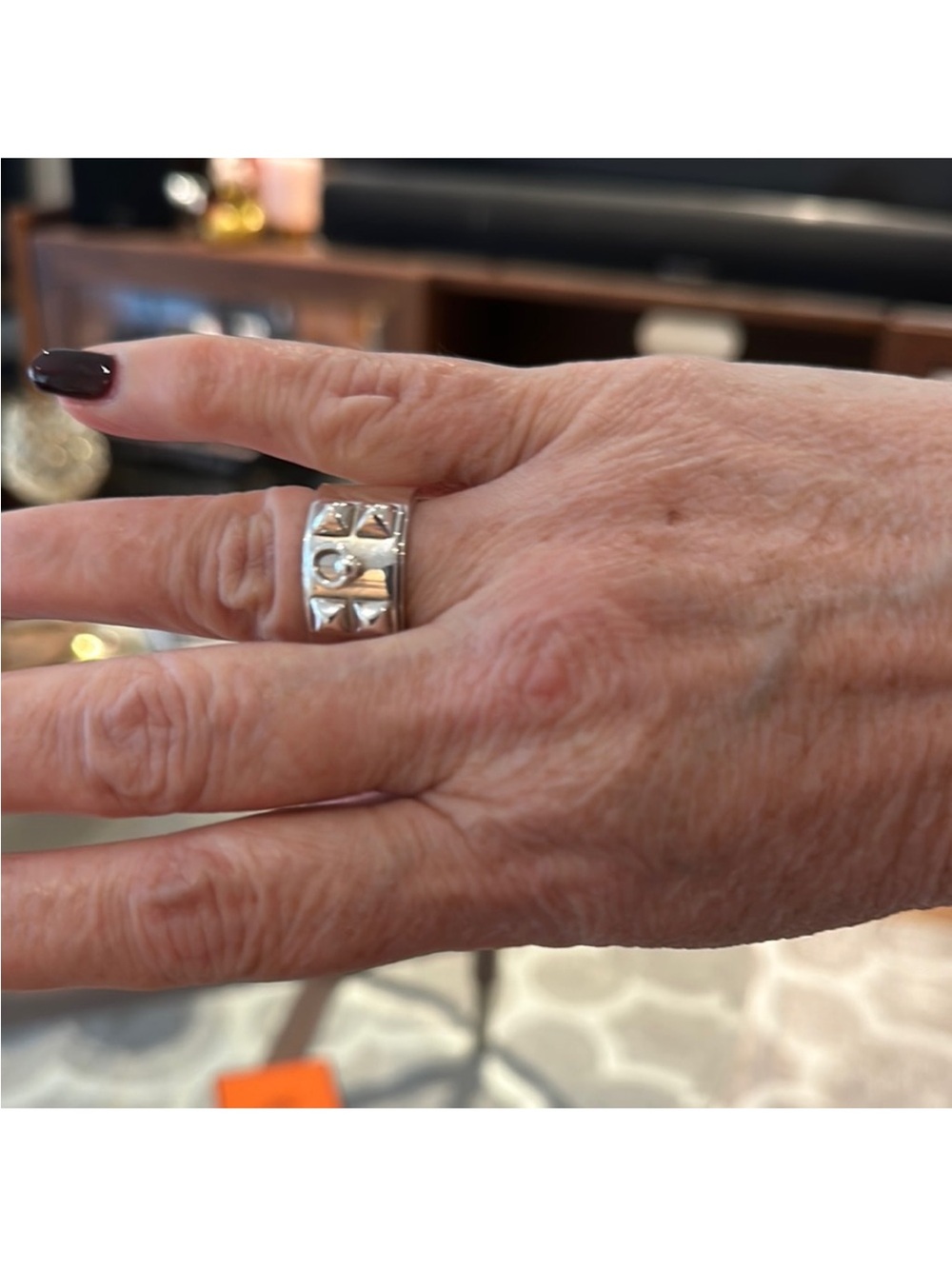 Hermès Collier de Chien silver ring size 56 (7.5) - Picture 4 of 6